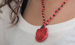 Coral rose pendant